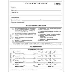 Respiratory Fit Test Record