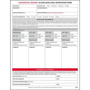 Blood Lead Level Notification Form