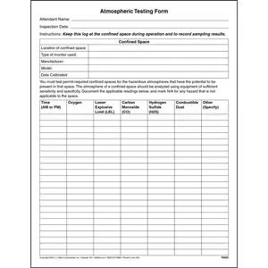 Atmospheric Testing Form