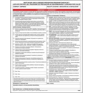 Heat Injury and Illness Prevention Program Checklist