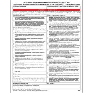 Heat Injury and Illness Prevention Program Checklist