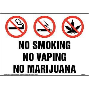 No Smoking No Vaping No Marijuana with Icons - Landscape