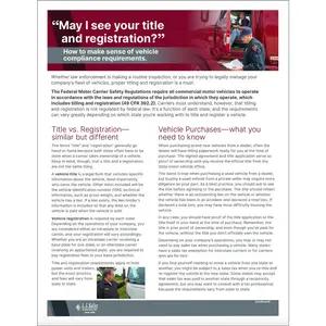 Title & Registration Compliance Brief