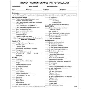 Preventative Maintenance (PM) B Checklist