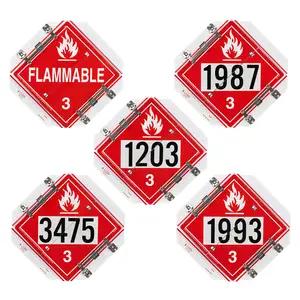 Super Flip Placard with Dual-Clip & Anti-Vibration - 5 Legend, Class 3, Worded/Numbered, White Back Plate