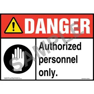 Danger: Authorized Personnel Only Sign with Icons - ANSI