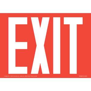 Exit Sign - White Text on Red