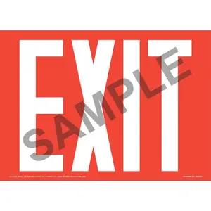 Exit Sign - White Text on Red