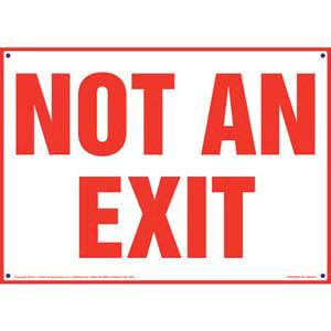 Not An Exit Sign - Red Text on White