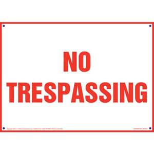 No Trespassing Sign - Red Text