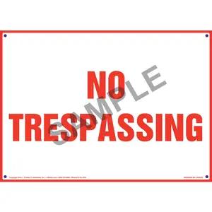 No Trespassing Sign - Red Text