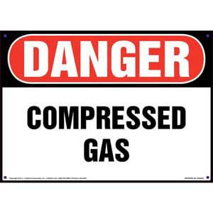 Danger: Compressed Gas Sign - OSHA