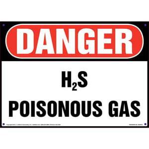 Danger: H2S Poisonous Gas Sign - OSHA