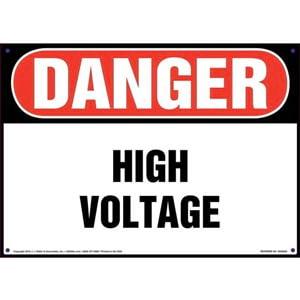 Danger: High Voltage - OSHA Sign