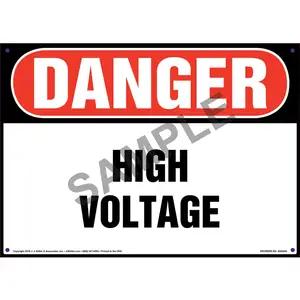 Danger: High Voltage - OSHA Sign