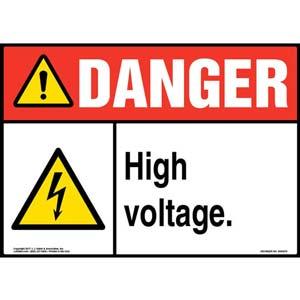 Danger: High Voltage - ANSI Sign