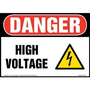 Danger: High Voltage - OSHA Electrical Sign
