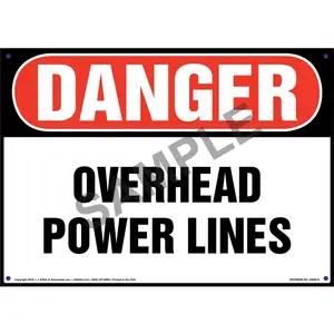 Danger: Overhead Power Lines - OSHA Sign