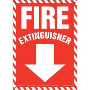 Fire Extinguisher Sign - Striped Border