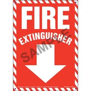 Fire Extinguisher Sign - Striped Border