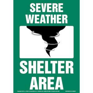 Severe Weather Shelter Area Sign