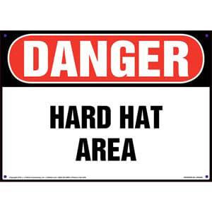 Danger: Hard Hat Area - OSHA Sign