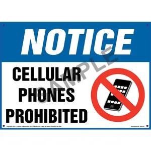 Notice: Cellular Phones Prohibited Sign - OSHA