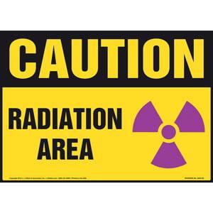 Caution: Radiation Area With Graphic - OSHA Sign