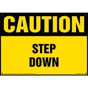 Caution: Step Down - OSHA Sign
