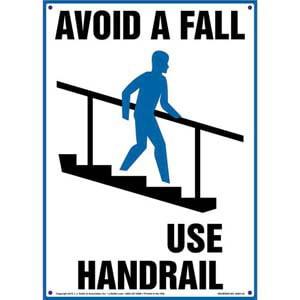 Avoid A Fall Use Handrail Sign