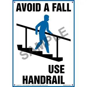 Avoid A Fall Use Handrail Sign