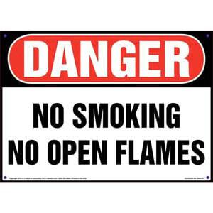 Danger: No Smoking No Open Flames Sign - OSHA