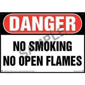 Danger: No Smoking No Open Flames Sign - OSHA