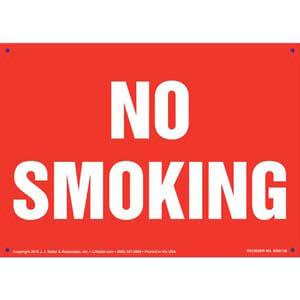 No Smoking Sign - White Text on Red
