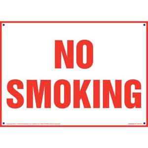 No Smoking Sign - Red Text on White