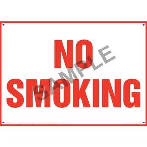No Smoking Sign - Red Text on White