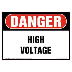 Danger: High Voltage - OSHA Label