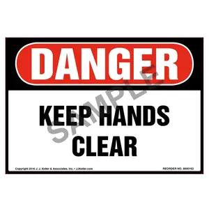 Danger: Keep Hands Clear Label - OSHA