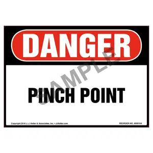 Danger: Pinch Point Label - OSHA
