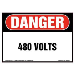 Danger: 480 Volts - OSHA Label