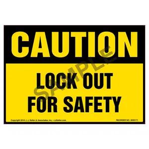 Caution: Lockout For Safety - OSHA Label