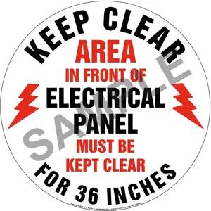 Keep Clear Area In Front Of Electrical Panel Sign