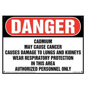 Danger: Cadmium, Authorized Personnel Only Sign - OSHA