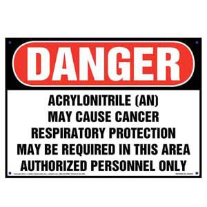 Danger: Acrylonitrile (AN), Authorized Personnel Only Sign - OSHA