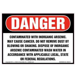 Danger: Contaminated With Inorganic Arsenic Label - OSHA