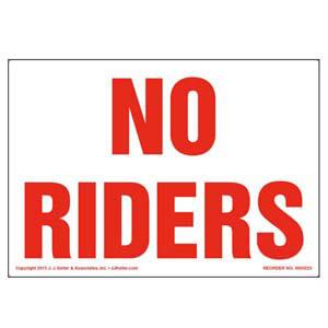 No Riders Label