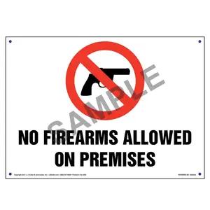 No Firearms Allowed On Premises Sign