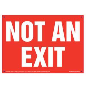 Not An Exit Sign - White Text on Red