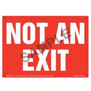 Not An Exit Sign - White Text on Red
