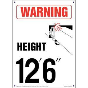 Warning: Vehicle Height 12' 6" Sign